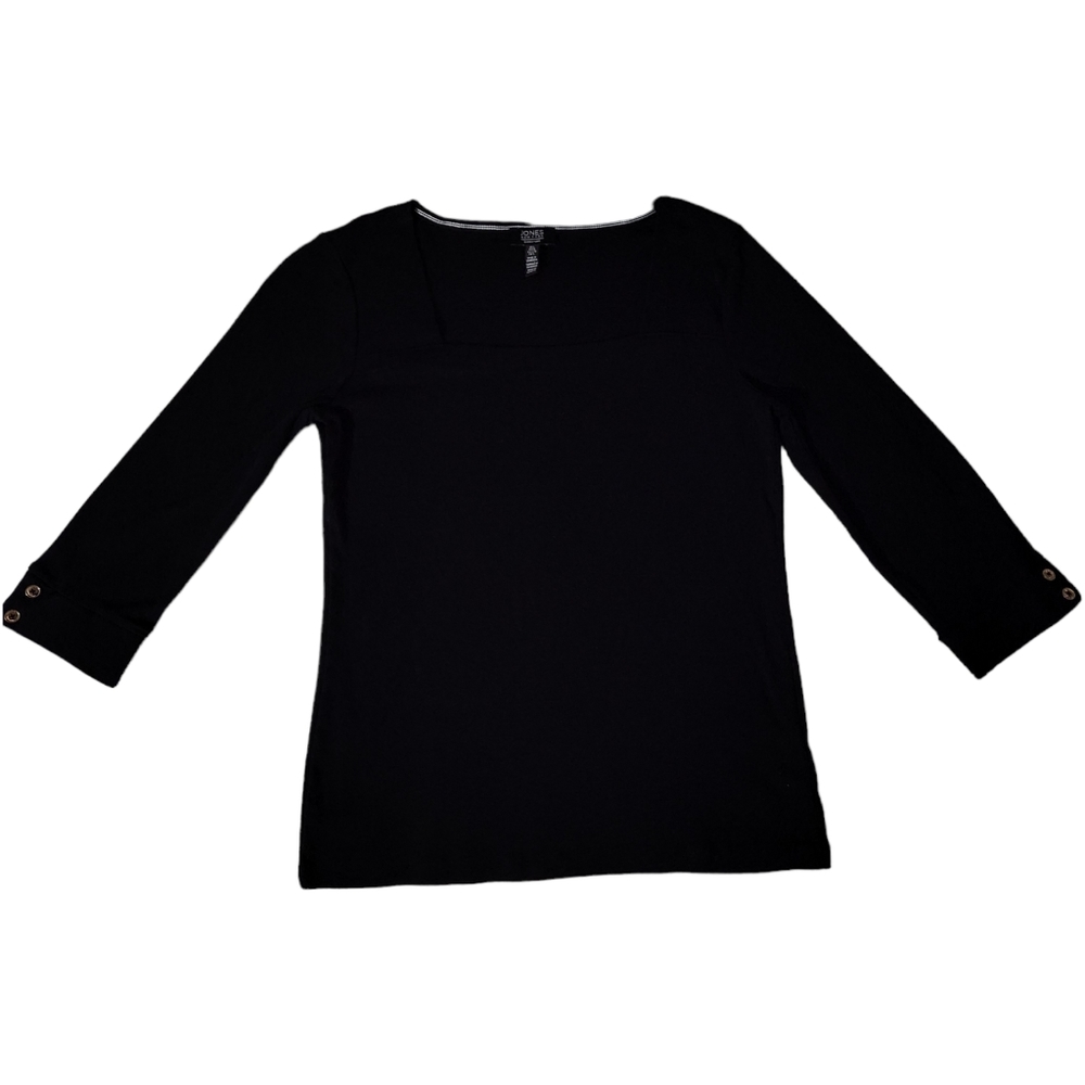Jones New York Black Square Neckline Shirt